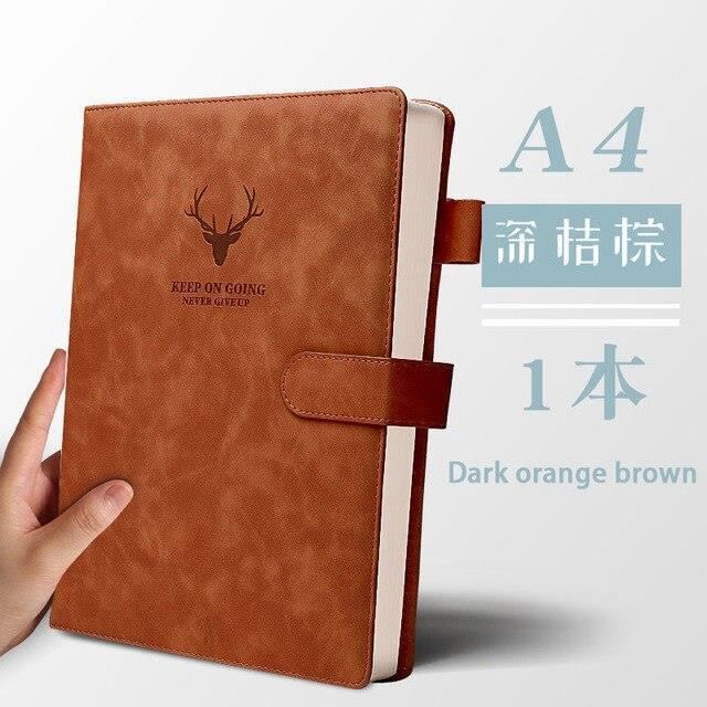 CAHIER,Dark orange brown A4--Carnet de notes A4 Ultra épais et