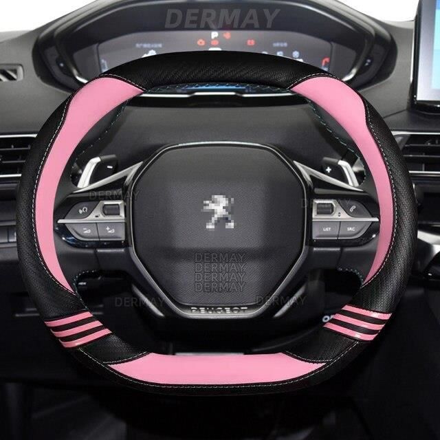 COUVRE-VOLANT,Rose--Pour Peugeot 208 e208 2020 2021 2022 housse de ...