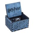 Bleu - Boîte à musique en bois à manivelle avec Harry Potter-1