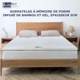 BedStory Surmatelas 140 x 190cm -Gel de charbon de bambou Copper, 7.6cmDoux, Bon support, Confortable Pliable-1