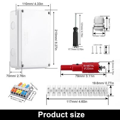 Boîtier Électrique Étanche IP65 ABS - 160x110x90mm - Pour Installation Intérieure/Extérieure - DIY