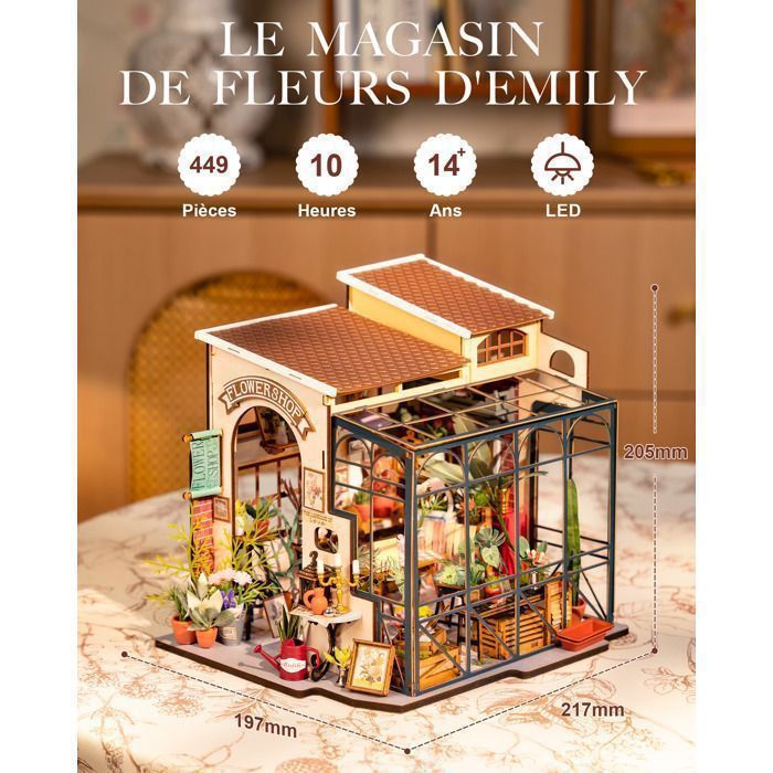 ROBOTIME Puzzle 3D Fleurs En Bois – Maquette à Construire – Décoration Intérieure & Cadeau Femme