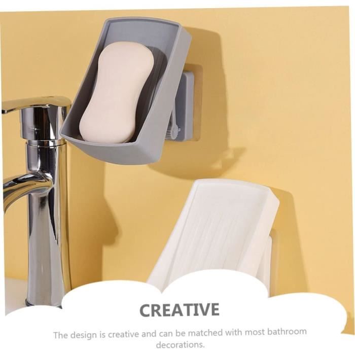 4 Porte-savons Avec égouttoir Double Couche - Adhésif Sans Perçage, 4 Couleurs - Pour Salle De Bain, Cuisine - 6