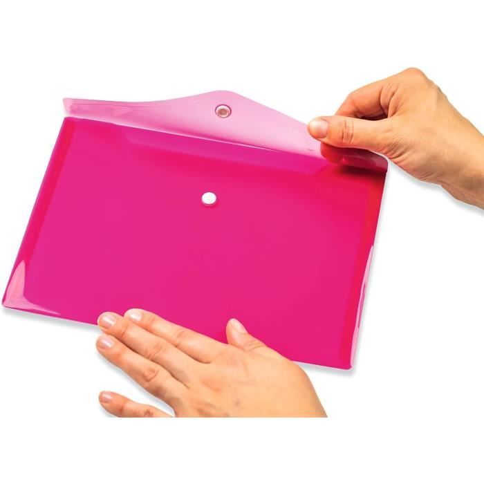 Agoer - Lot De 48 Pochettes Transparentes A5 à Pressions - Pour Documents, Factures, Reçus - Avec Pochette Étiquette