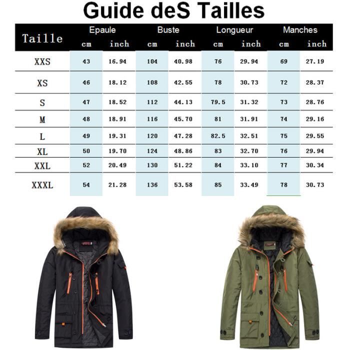 Parka homme de Marque A capuche Parka coreen Col de fourrure Parka moyen long L hiver Grande taille XXXL homme Vetement Bleu bleu