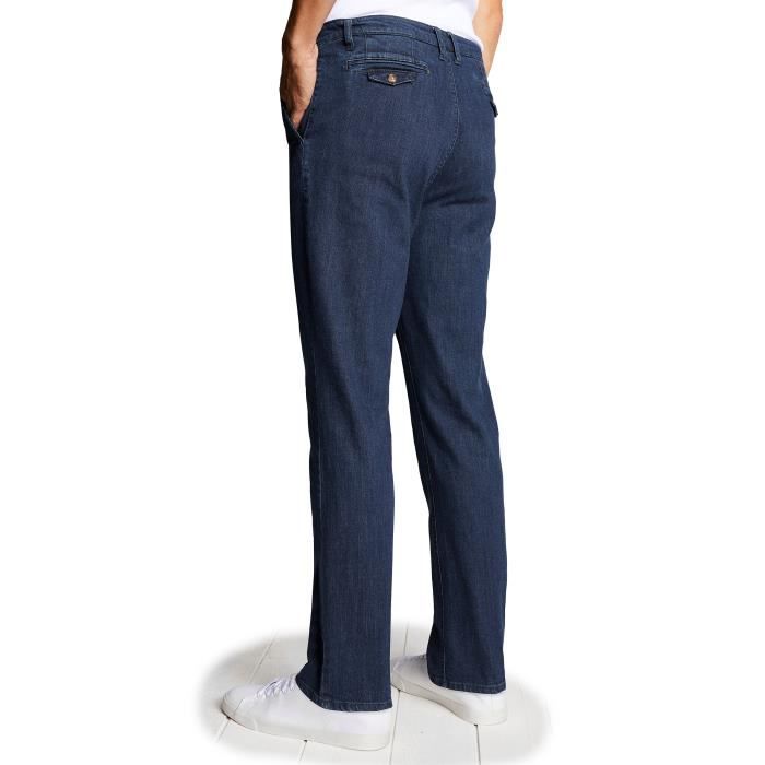 Pantalon chino denim extensible ceinture auto reglable Indigo Damart Indigo Cdiscount Pret a Porter