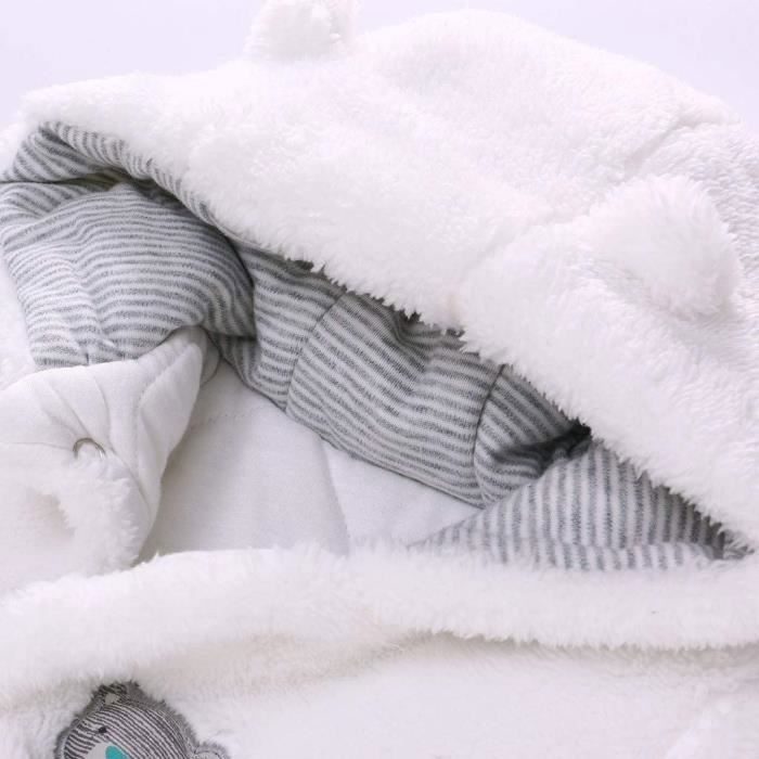 Combinaison Bébé Polaire - 0 à 3 Mois - Chaud Hiver Noël Neige Nouveau-né