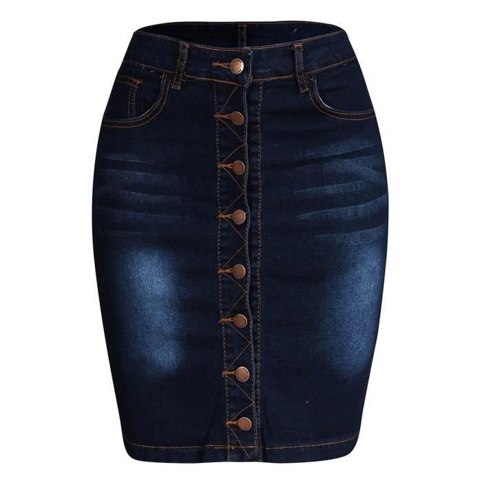 Jupe en jean grande taille 3XL 4XL 5XL Type Navy Blanc Femme Adulte Blanc Cdiscount Pret a Porter