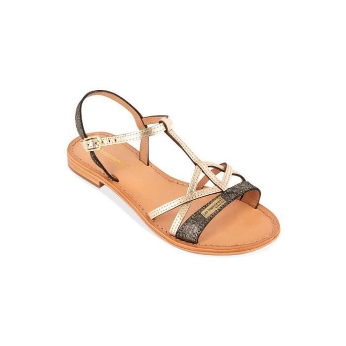 Sandales plates Les Trop ziennes Hironela en cuir pour femme