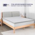 BedStory Surmatelas 140 x 190cm -Gel de charbon de bambou Copper, 7.6cmDoux, Bon support, Confortable Pliable-2