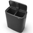 Poubelle Bo Touch Bin BRABANTIA - Avec 2 seaux intérieurs - 2 x 30 L - Noir mat-2