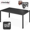 TECTAKE Table de jardin BIANCA Extérieure design Pieds réglables Cadre en Aluminium 150 cm x 90 cm x 745 cm - Noir-2