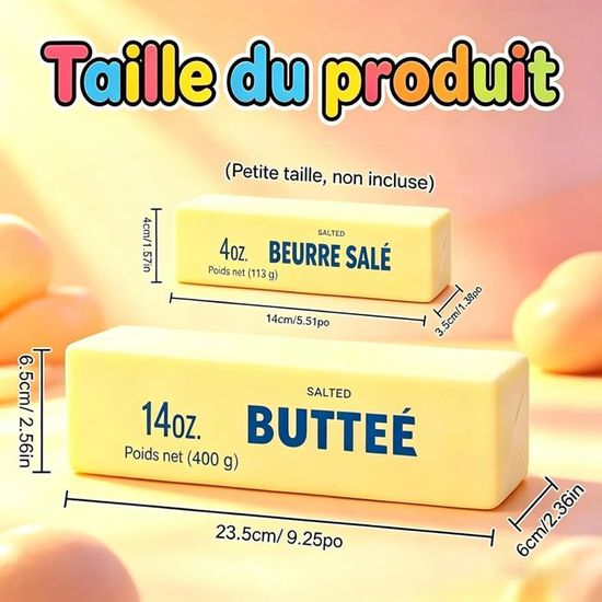 Squishy Beurre Géant XXL 25cm – Balle Anti-Stress à Remontée Lente, Jouet Sensoriel Doux Et Portable Pour Adultes Et Enfants
