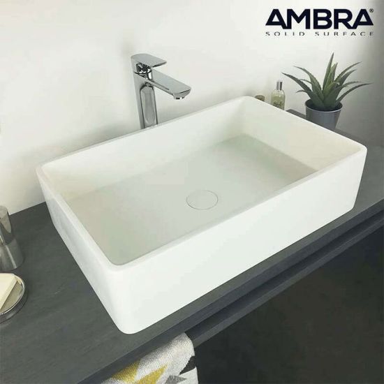 Vasque Rectangulaire 60 Cm En Solid Surface Opio Blanc Achat