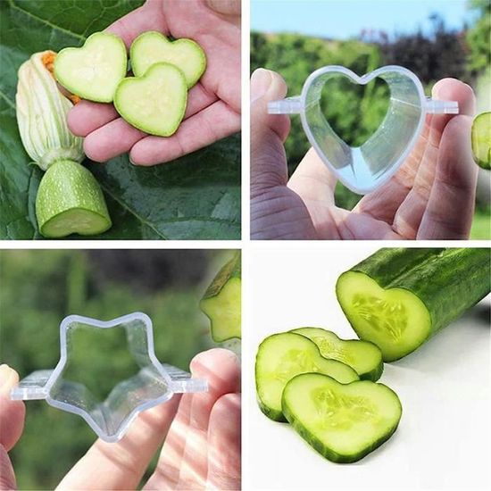 TopHomer Lot De 4 Moules à Concombre Forme Étoile Et Cœur - Outils Jardinage Créatifs