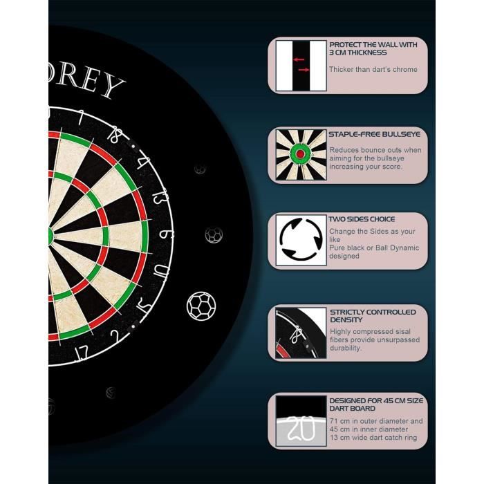 Seydrey Cible Flechette Tour Surround Jeux de Flechette Jeu de Flechettes Adulte 6 Flechette