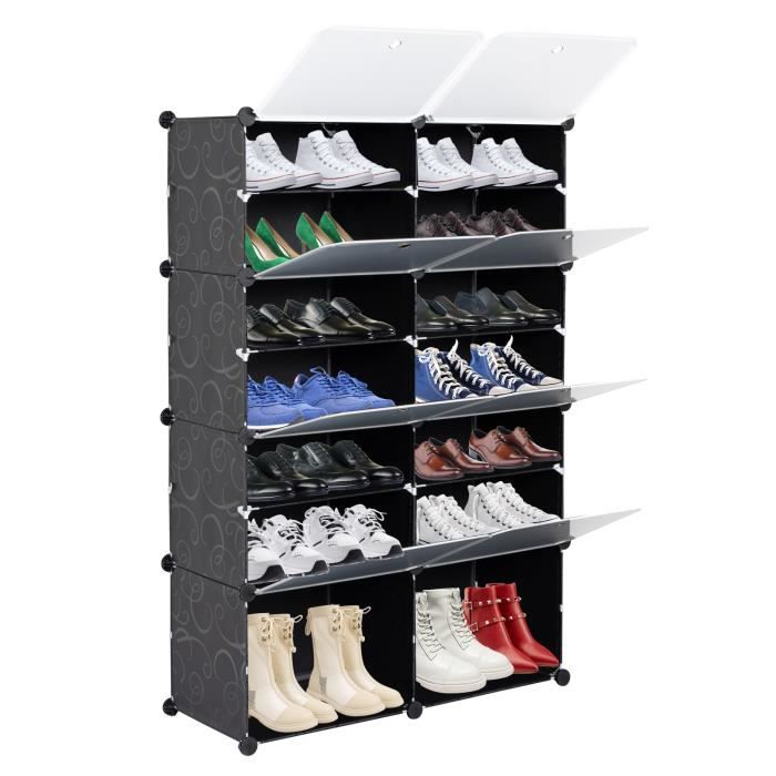 Étagère à Chaussures en Plastique - ALIGHTUP - 10 Cubes - Blanc et