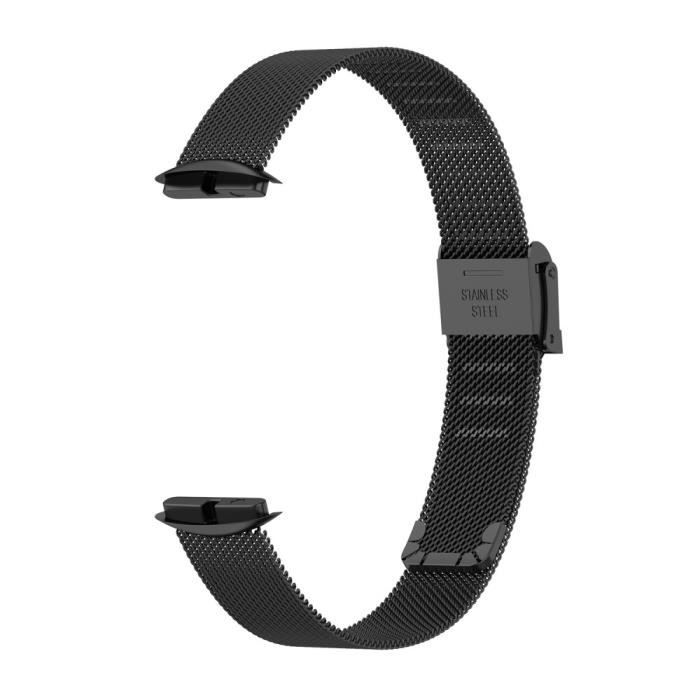 Bracelet Pour Montre Connectee Remplacement De Bande De Montre Reglable En Metal Smart Watch Pour Fitbit Luxe Noir Cdiscount Telephonie