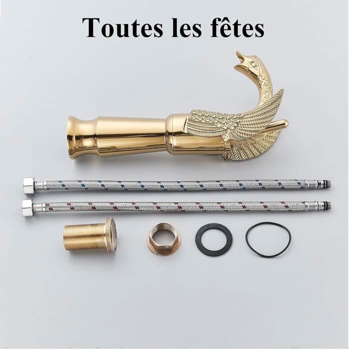 Robinet D'évier De Salle De Bain En Laiton Plaqué Or 24 Carats - Style Rétro - Hauteur 28 Cm - Neuf, Marque Belle Arti Berlin