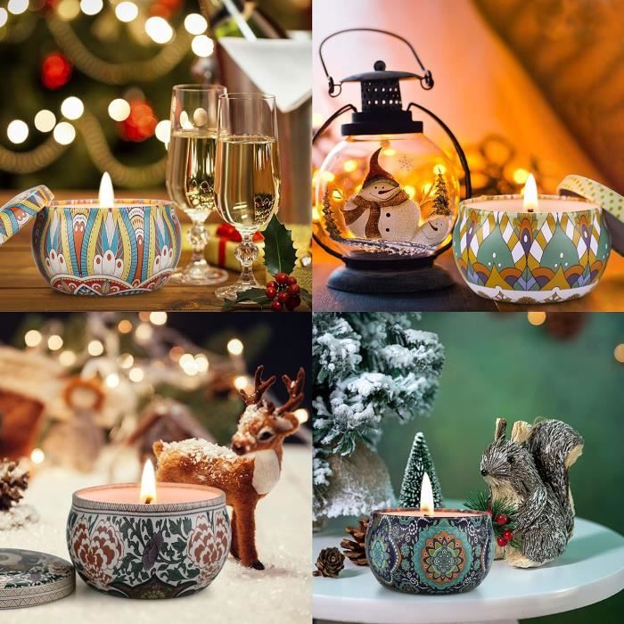 Bougies Apaisantes Parfumées - Cire De Soja, Longue Durée, Pour Relaxation Et Cadeau (lot De 4 Ou 6)