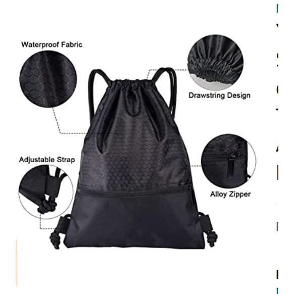 Sac à Dos Toile De Coton Avec Cordon De Serrage - 34x39 Cm, 340 G - Pour Sport, Voyage, école - Noir Ou Blanc - Unisexe