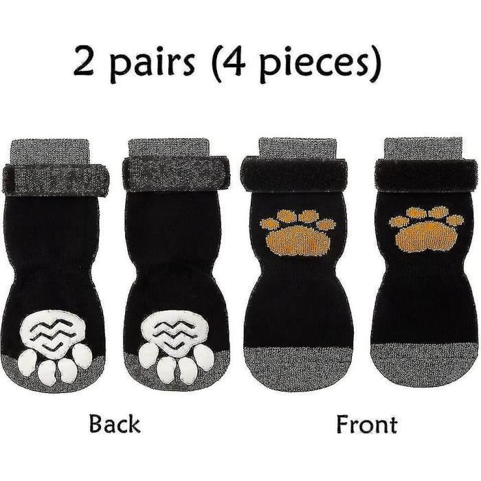 Chaussettes antiderapantes reglables pour chien 2 paires de chaussettes de Protection des pattes pour chiens 2 paires noires L Cdiscount