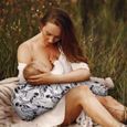 Amilian coussin d'allaitement, coussin de positionnement latéral, idéal pour la grossesse et les petits bébés, Monstera gris-3