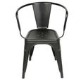 8X Chaise empilable en fer forgé - Noir - Style Industrielle - Haute 72 cm-3