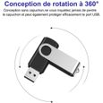 Clé USB 2.0 - NOIR - 128 Go - Stockage Rotation Disque Mémoire Stick-3