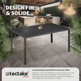 TECTAKE Table de jardin BIANCA Extérieure design Pieds réglables Cadre en Aluminium 150 cm x 90 cm x 745 cm - Noir-3
