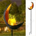TD® Solaire Lampadaire extérieur - LED rétro fer solaire simuler flamme pelouse lampe pour jardin extérieur paysage décor lampe-3