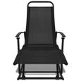 vidaXL Chaise à bascule de jardin Acier et textilène Noir-3