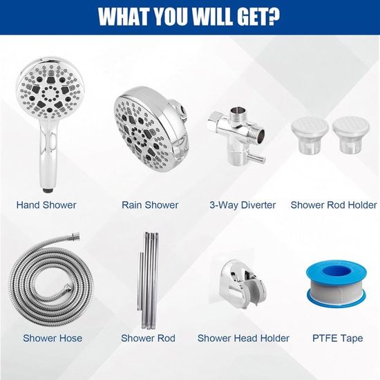 Pommeau De Douche Double Pour Couples Système Haute Pression Avec 9 Modes Deau 2 Pommeaux Douche Xu Tuyau Et Barre Reglable Kzq Kzq 91868072