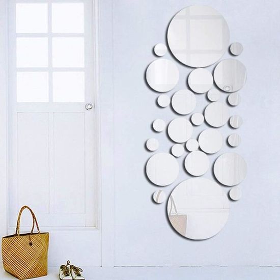 Beenle-Icey 26Pcs Miroirs Adhésifs Muraux Acrylique Argent Autocollant Miroir Mural Bricolage Miroirs Adhésifs Ronds pour Décorer la Maison ou Le Bureau Beenle-Icey 26Pcs Miroirs Adhésifs Muraux Acrylique Argent Autocollant Miroir Mural Bricolage Miroirs Adhésifs Ronds pour Décorer la Maison ou Le Bureau