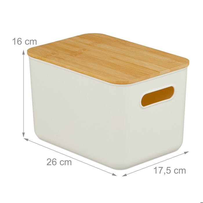 Relaxdays, Bac de rangement, lot de 2, coffre en plastique et couvercle ...