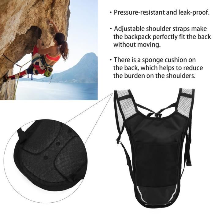 Expansea Sac à Dos d'hydratation, Sac à Eau avec vessie d'hydratation 2L, Sac à Dos d'hydratation Rave, Sac à Dos léger et Isolant pour Festivals, Rave, Cyclisme, Course à Pied, randonnée