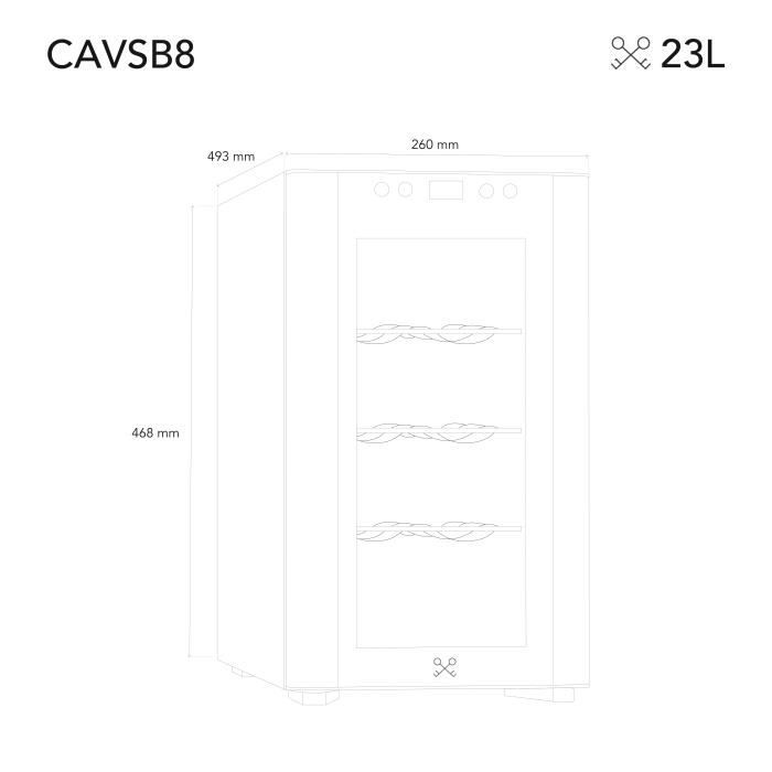 Cave à vin LES PETITS CHAMPS CAVSB8 8 bouteilles 23 L Design — free download
