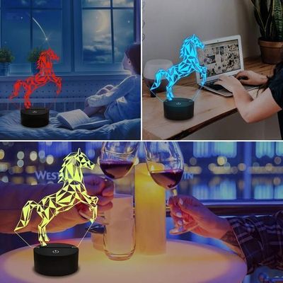 Cadeau Cheval HPBN8 Ltd Créatif 3D Cheval Nuit Lampe Art Déco Lampe Lumières LED Décoration Lampes Touch Control 7 Couleurs Change Veilleuse USB Powered Enfants Lampe Cheval 3d Cadeau Cheval HPBN8 Ltd Créatif 3D Cheval Nuit Lampe Art Déco Lampe Lumières LED Décoration Lampes Touch Control 7 Couleurs Change Veilleuse USB Powered Enfants Lampe Cheval 3d