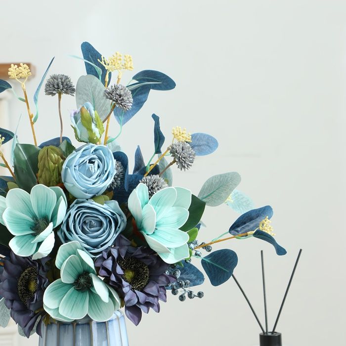 Lot 35 Décorations Gâteau Bohème - Roses Artificielles, Feuilles Magnolia, Fleurs Séchées