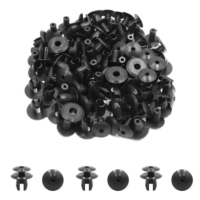 Rivet véhicule SOURCING MAP 50pcs Rivets plastique 10mm noir bouclier ...