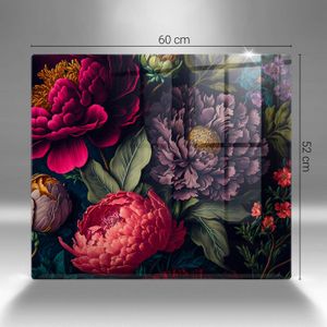 Planche à Découper Verre Trempé Floral 40x30 Cm - Transparente Et Résistante