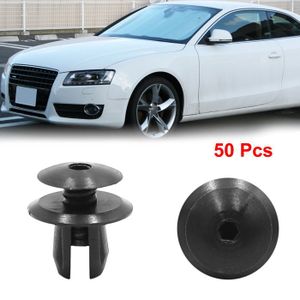 Lot De 10 Clips Plastique Noirs Universels Pour Auto - Rivets De Fixation Aile - Taille Trou 8mm - Neuf
