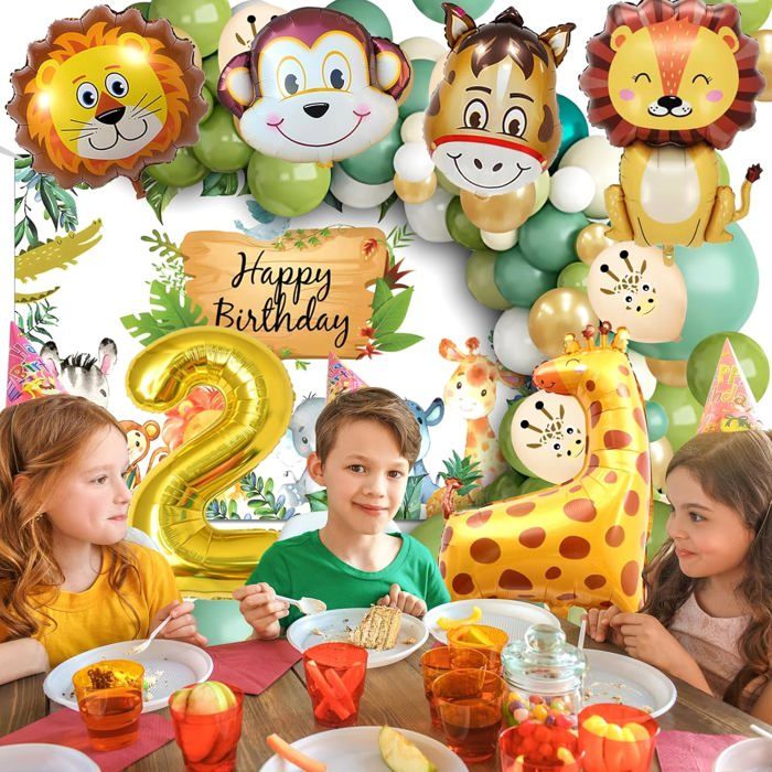 3Ème Anniversaire Garçon Fille 3 Ans Jungle Décoration D'Anniversaire Animaux De La Forêt Ballon 3Ème Anniversaire Garçon Fille 3 Ans Jungle Décoration D'Anniversaire Animaux De La Forêt Ballon
