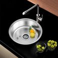 Taille L Noir mat givr/é robinet mitigeur Noir Acier inoxydable Unique Lavabo Robinet froide et deau chaude un seul trou pour la maison de cuisine et de salle de bain seul robinet