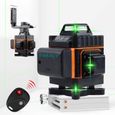 Niveau Laser 16 Lignes Lumière Verte Croix 4D 360° Rotation avec Plateforme élévatrice et Accessoires de Fixation-0