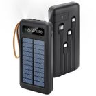 MIHTROV 20000mAh Chargeur Batterie Externe Solaire 4 Câbles Intégrés Batterie 6 Sorties et 3 Entrées ,LED L'affichage et Lampe