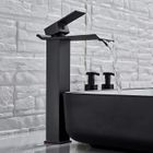 YAGATAP JULLYBATHEVY Robinet de Lavabo Cascade - Robinet Salle de Bain - Robinet Mitigeur - Haut Cascade de Mitigeur Lavabo - Noir Mat