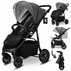 Poussette canne compacte LIONELO Natt - Jusqu'à 22 Kg - Légère & pliable - Roues gonflables - Gris