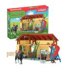 Écurie avec boxes et animaux, coffret de 82 pièces avec chevaux, Schleich 42485 Farm World, Dès 4 ans