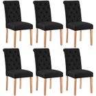 YAHEETECH Lot 6- Chaises Salles à manger – Chêne tissu -Noir - Contemporain Design- Yaheetch